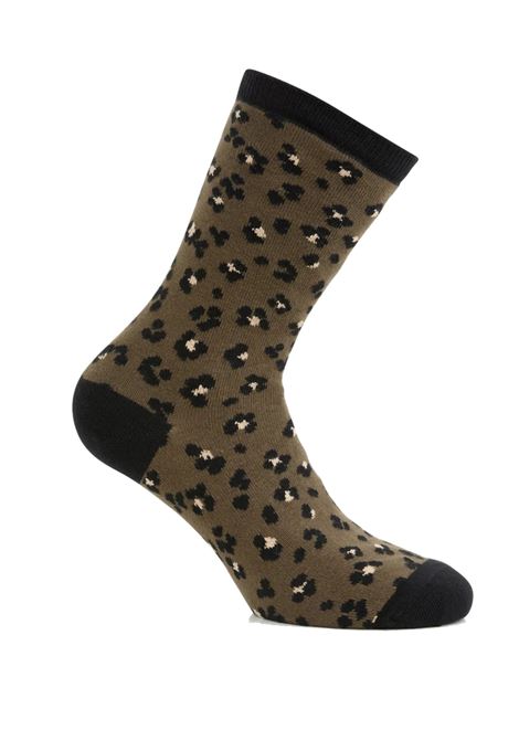 Calze Donna in Misto Cotone con Stampa Leopardata Des Petits Hauts Des Petits Hauts | Calzini | 1H240646LEO KAKI